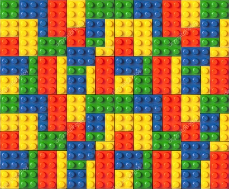 piezas lego en un fondo colorido