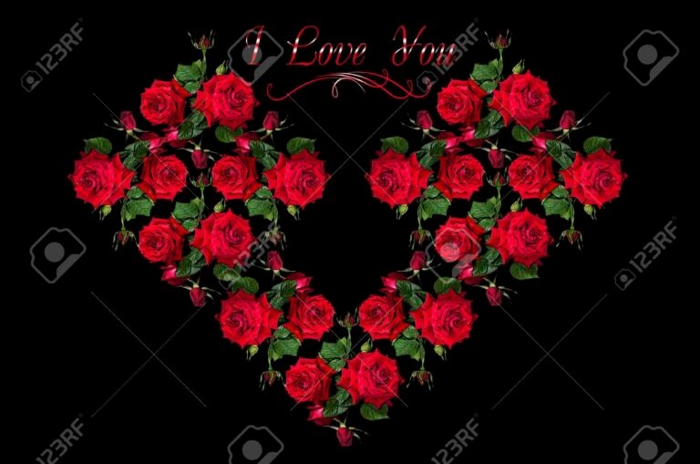 ramo de flores con corazon en fondo