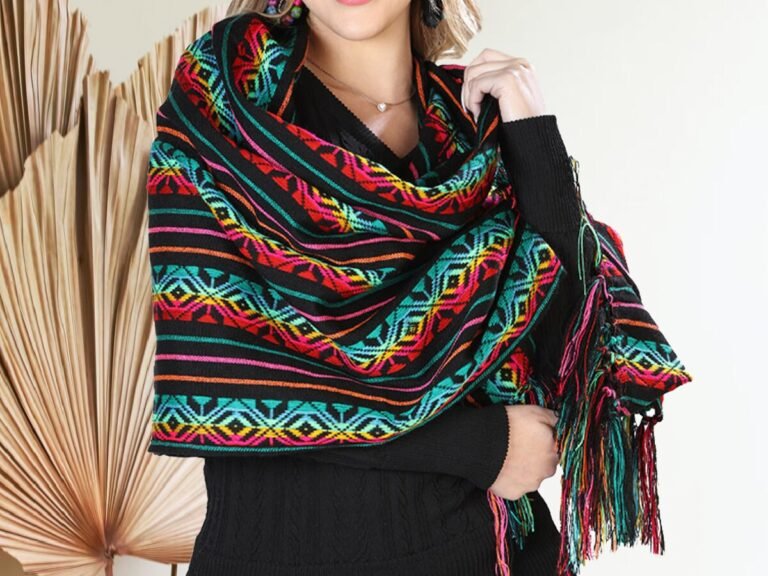 rebozo de seda en colores vibrantes