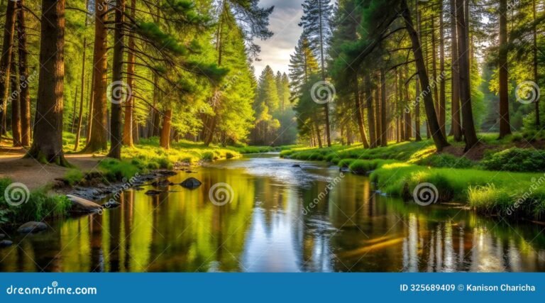 rio tranquilo rodeado de naturaleza serena