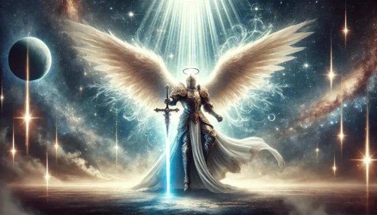 san miguel arcangel rodeado de luz divina