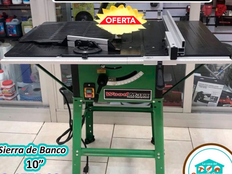 Qué características destacan en la sierra de banco Black and Decker 20 sierra de banco en un taller luminoso