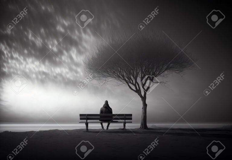 silueta solitaria en un paisaje vacio