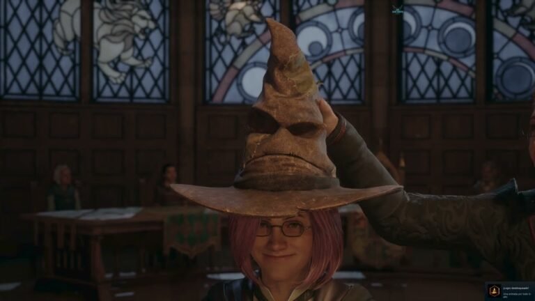 sombrero seleccionador de hogwarts en accion