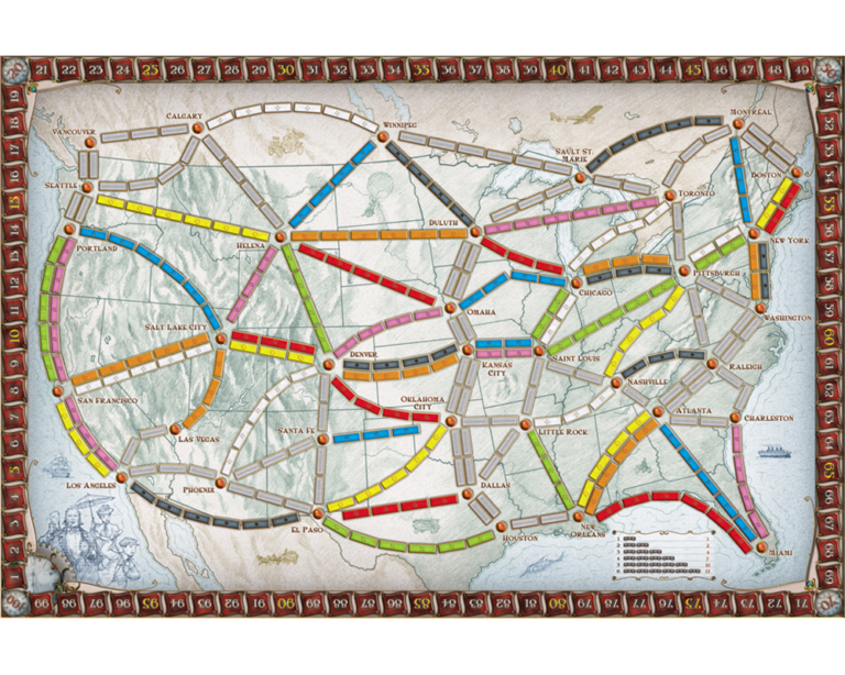 tablero de juego de ticket to ride