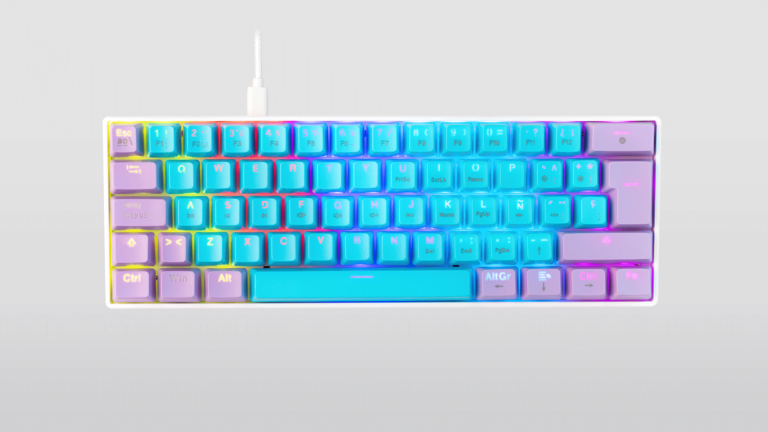 teclado con creatividad y colores vibrantes