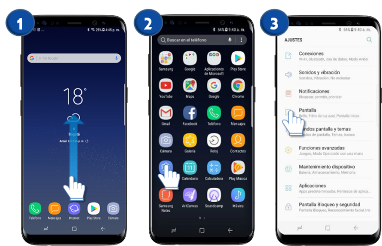 telefono movil con aplicaciones en pantalla