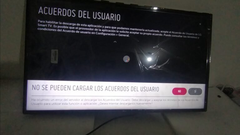 televisor lg con mensaje de error en pantalla