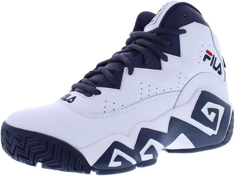 tenis fila blancos con detalles azules