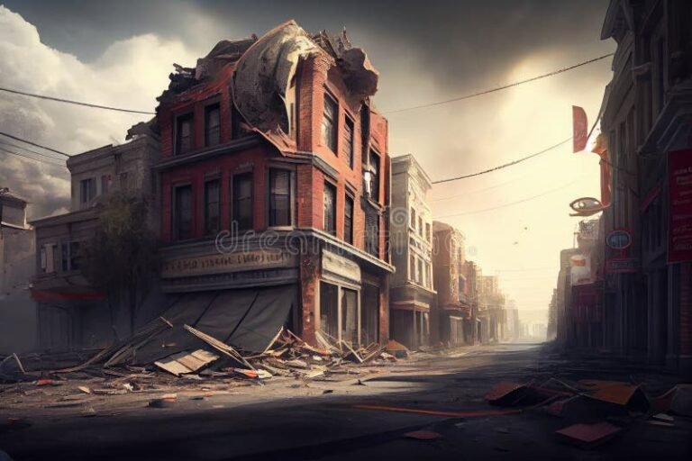 terremoto en la ciudad caos y destruccion