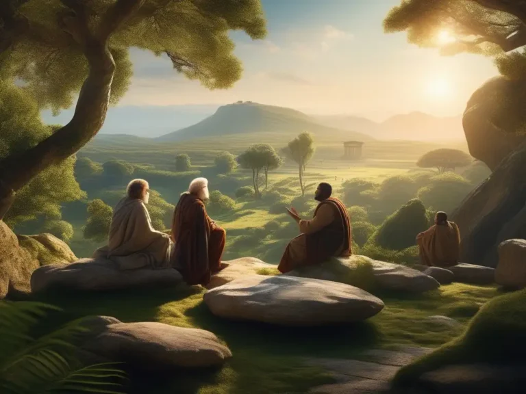 tres preguntas filosoficas en un paisaje sereno