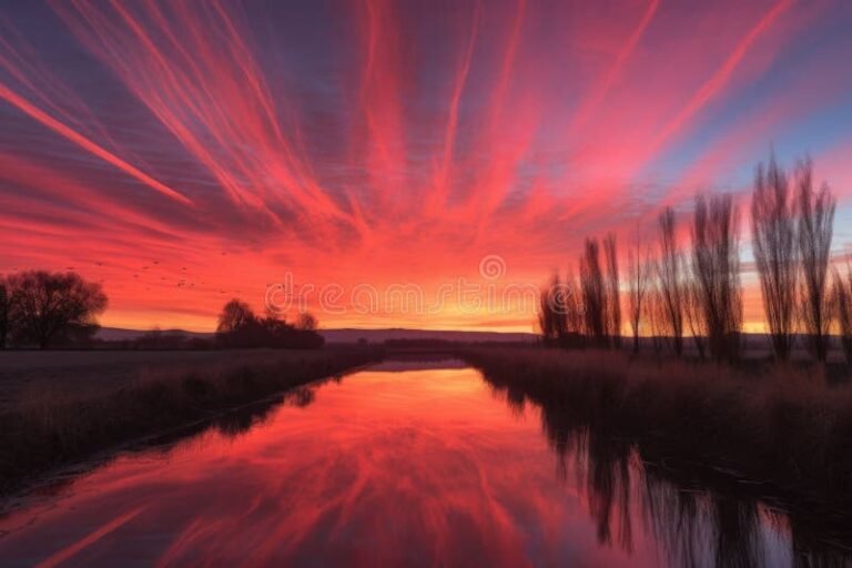 un amanecer brillante sobre un paisaje sereno