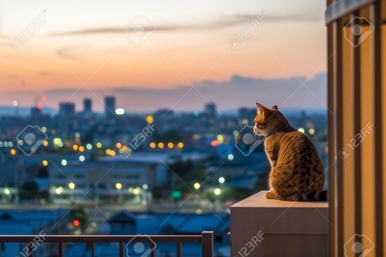 un gato observando la vida urbana