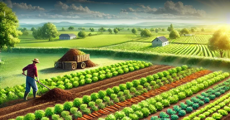 un paisaje de campos agricolas sostenibles