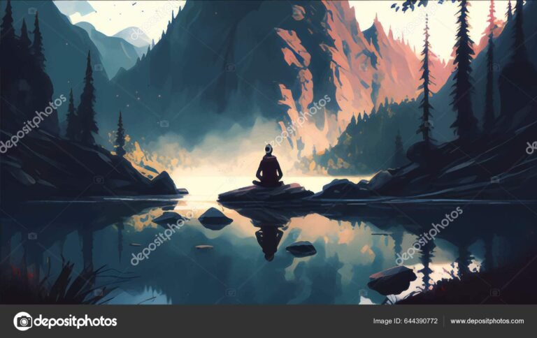 una persona meditando en un entorno natural