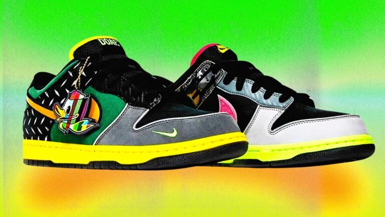 Qué significa "Have a Nike Day" y cómo se originó esta frase 6 zapatillas nike en un fondo colorido